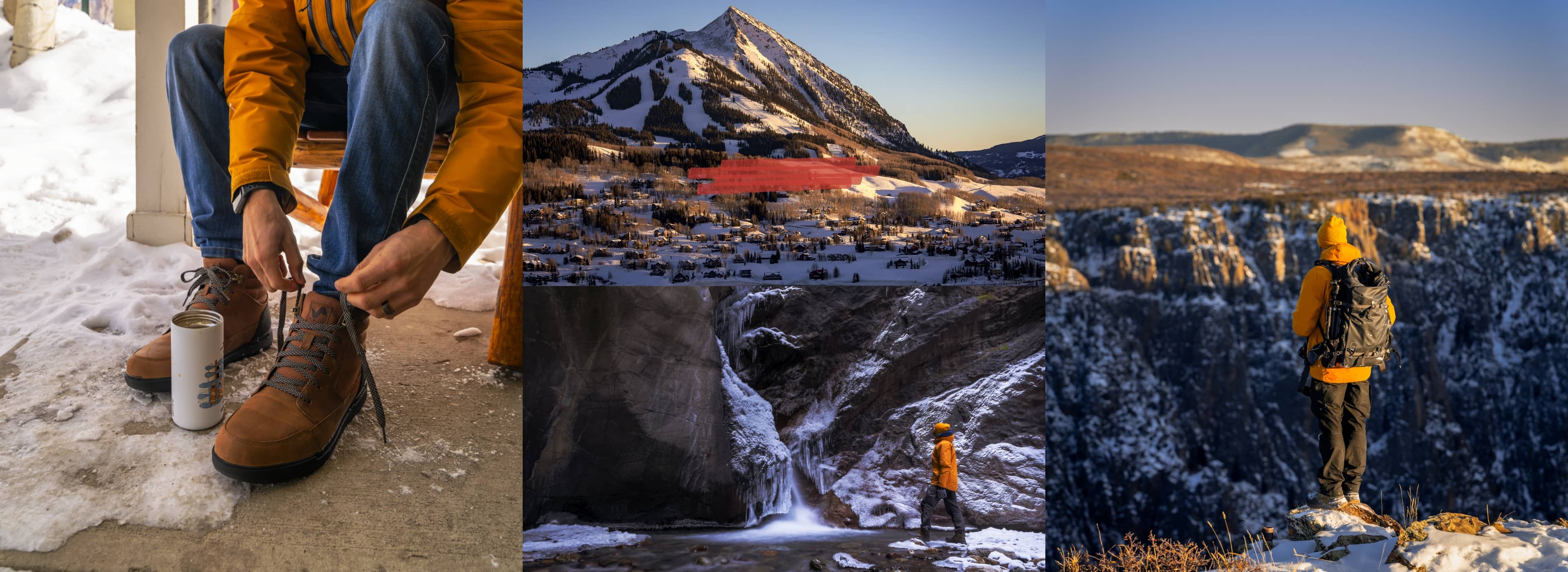 Shop Forsake Black Friday featuring the Mason High in toffee in the mountains.