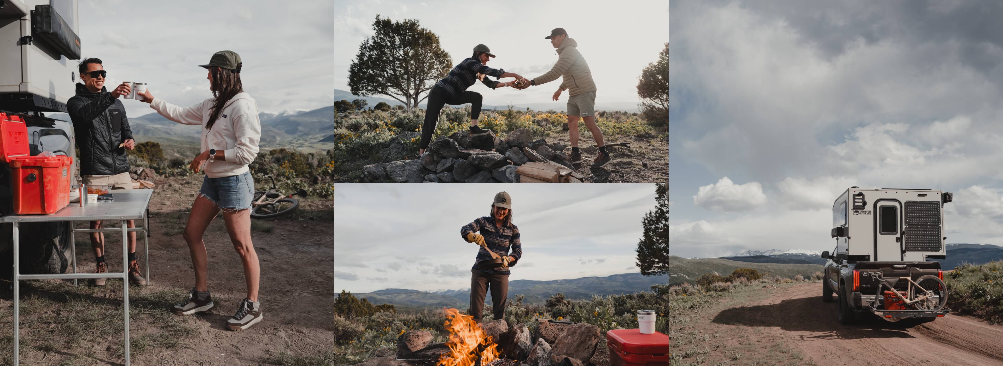 Shop new Forsake styles featuring a couple on a camping trip.